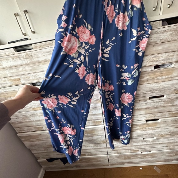 Floral Blue Jumpsuit - Picture 2 of 7